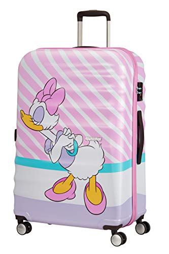 American Tourister Wavebreaker Disney - Spinner L Maleta, 77 cm, 96 L, Multicolor (Daisy Pink Kiss)