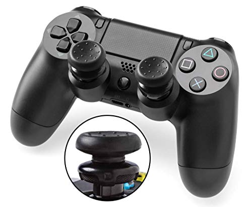 ANDERK Joystick Thumbstick Caps - Accesorios de Controlador de juego, Accesorios Esenciales para el Juego mando PS4 [playstation_4], Black