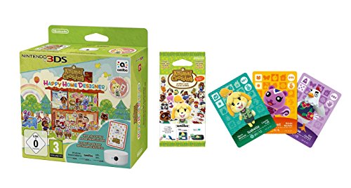 Animal Crossing: Happy Home Designer + 1 Tarjeta Amiibo + Lector/Escritor NFC + Pack 3 Tarjetas Amiibo