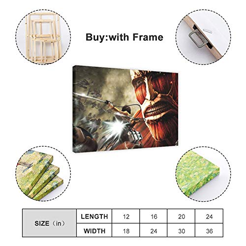 Anime Eren Jäger Mikasa Ackerman Armin Arlert Attack on Titan Xbox One - Póster de pared para decoración de sala de estar, dormitorio (60 x 90 cm)