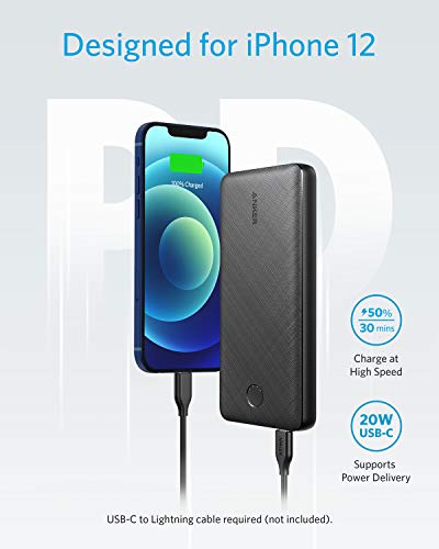 Anker PowerCore Essential 20000 PD Power Bank - Batería Externa USB-C con 20000 mAh 20 W Power Delivery, Compatible con iPhone 12/12 Pro / 12 Pro MAX / 8 / X/XR, Samsung Galaxy, iPad Pro 2018 y más