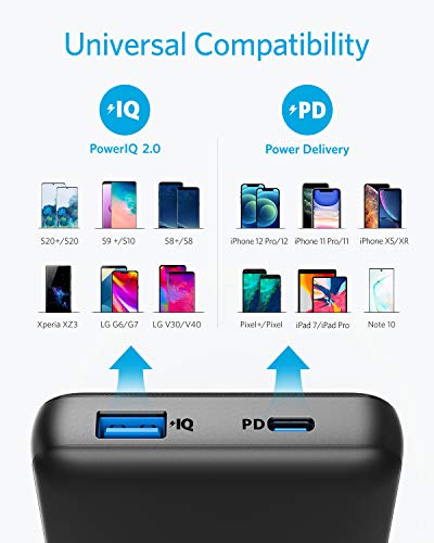 Anker PowerCore Essential 20000 PD Power Bank - Batería Externa USB-C con 20000 mAh 20 W Power Delivery, Compatible con iPhone 12/12 Pro / 12 Pro MAX / 8 / X/XR, Samsung Galaxy, iPad Pro 2018 y más