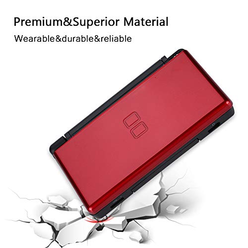 Annadue Reemplazo Superior Shell para Nintendo DS Lite - Consola de Juegos portátil Cubierta de la Caja Protectora Kit de Piezas de reparación Completo(Rojo)