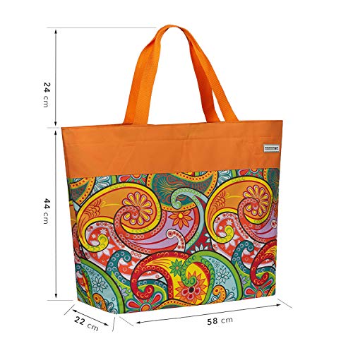 Anndora XXL Shopper - Bolsa de playa, para la compra, de hombro, Color naranja. (Naranja) - TW-8220-251