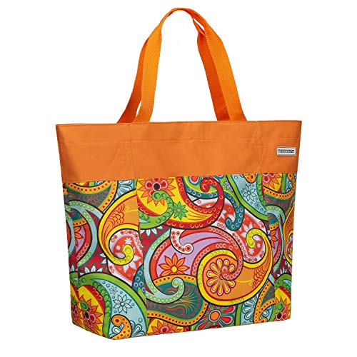 Anndora XXL Shopper - Bolsa de playa, para la compra, de hombro, Color naranja. (Naranja) - TW-8220-251