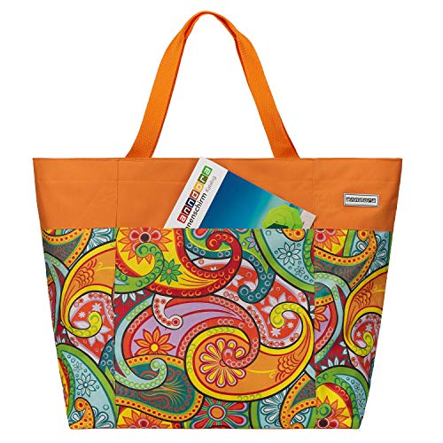 Anndora XXL Shopper - Bolsa de playa, para la compra, de hombro, Color naranja. (Naranja) - TW-8220-251