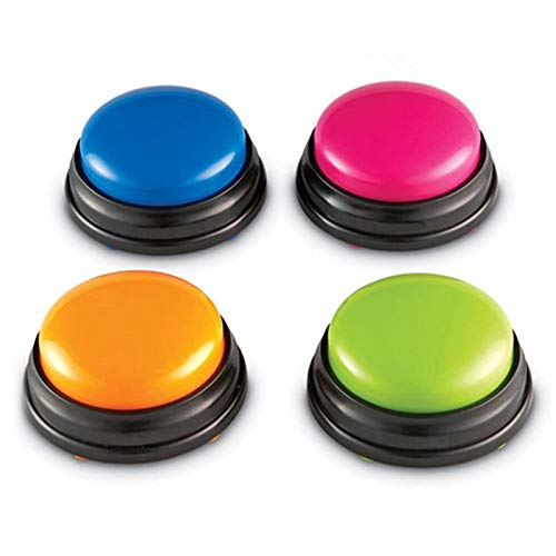 Aoresac Buzzer - Sonora de grabación Vocal fácil de transportar, zumbadores de sonido, luz para juegos de familia, entrenamiento de animales, juego de 4 (tipo 1)