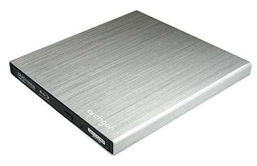Archgon Star UHD 4K-Ultra HD BD Reproductor Player Externo, lectores grabadora de BLU-Ray BDXL para PC USB 3.0 USB-C, M-Disc, Caja de protección, Unidad bluray Externa, Lector UHD, ALU Plateado
