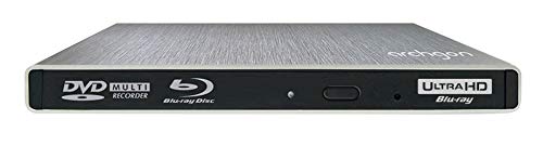 Archgon Star UHD 4K-Ultra HD BD Reproductor Player Externo, lectores grabadora de BLU-Ray BDXL para PC USB 3.0 USB-C, M-Disc, Caja de protección, Unidad bluray Externa, Lector UHD, ALU Plateado
