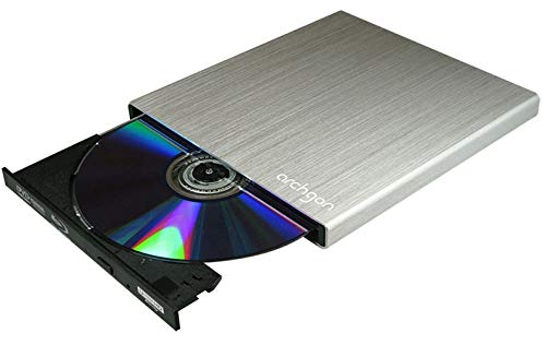 Archgon Star UHD 4K-Ultra HD BD Reproductor Player Externo, lectores grabadora de BLU-Ray BDXL para PC USB 3.0 USB-C, M-Disc, Caja de protección, Unidad bluray Externa, Lector UHD, ALU Plateado