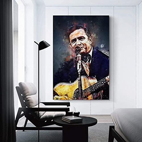 Arte De La Pared De La Lona 30x45cm Sin marco Póster de Johnny Cash para decoración del hogar, carteles de pared para sala de estar, arte
