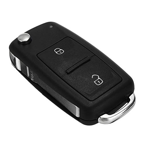 Asdomo 2 Button Remote Key Fob Case with Battery For VW Transporter T5 Polo Golf Polo