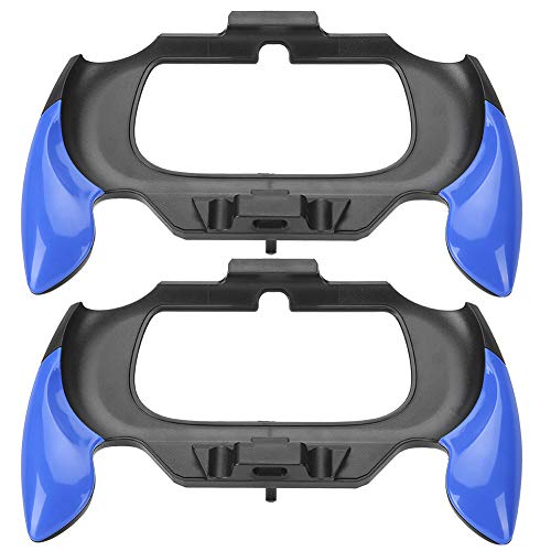 ASHATA 2 Piezas de Agarre de Mano para PS Vita 2000, Soporte de plástico para manija de gatillo, Soporte de Caja para PS Vita 2000, Accesorio de Soporte de Agarre de Manillar para Gamepad(Azul)