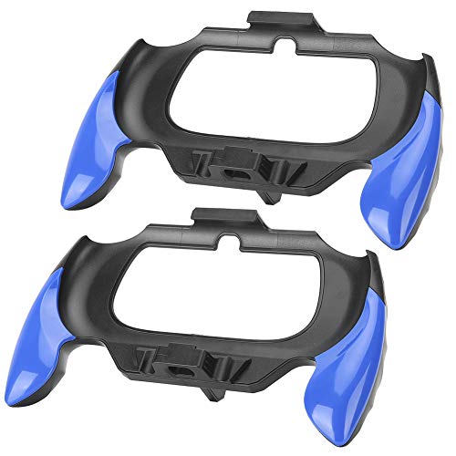 ASHATA 2 Piezas de Agarre de Mano para PS Vita 2000, Soporte de plástico para manija de gatillo, Soporte de Caja para PS Vita 2000, Accesorio de Soporte de Agarre de Manillar para Gamepad(Azul)