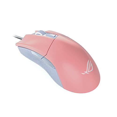 ASUS ROG Gladius II Origin PNK LTD - Ratón Gaming por Cable Ligero y ergonómico Equipado con un Sensor de 12000 PPP, interruptores Desmontables e iluminación Aura Sync