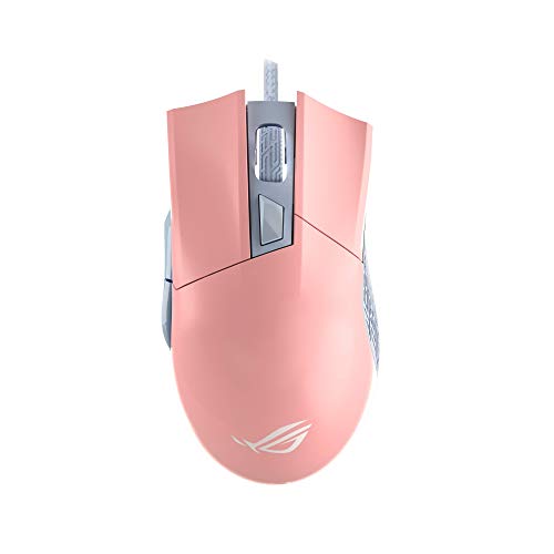 ASUS ROG Gladius II Origin PNK LTD - Ratón Gaming por Cable Ligero y ergonómico Equipado con un Sensor de 12000 PPP, interruptores Desmontables e iluminación Aura Sync