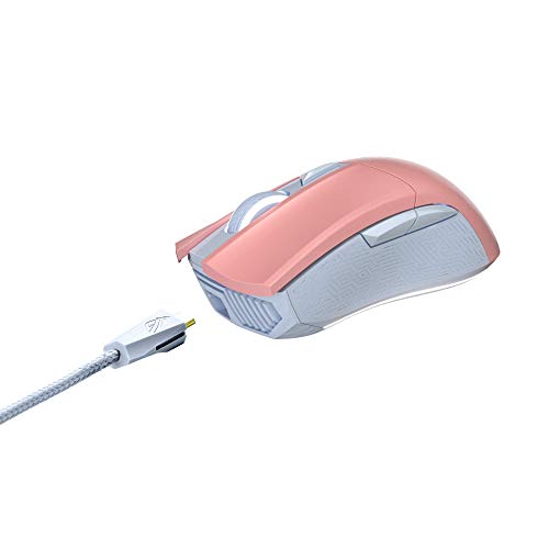 ASUS ROG Gladius II Origin PNK LTD - Ratón Gaming por Cable Ligero y ergonómico Equipado con un Sensor de 12000 PPP, interruptores Desmontables e iluminación Aura Sync