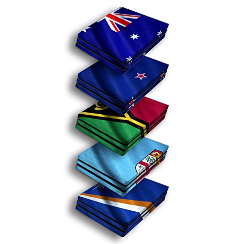 atFoliX Diseño Pegatina compatible con Sony PlayStation 4 Pro PS4 Pro, elija su diseño favorito, Design Skin (Banderas de Australia y Oceanía)