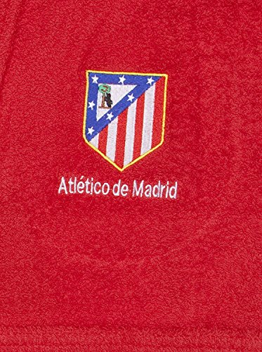 Atlético de Madrid Albornoz Oficial del Club - Algodón Rizo Americano Color Rojo Talla S