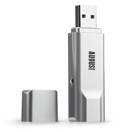 August USB Freeview HD TV Tuner DVB-T210 - Mira la televisión Digital en Full HD en Ordenadores portátiles y de Escritorio - Tarjeta de televisión Externa para Windows 10, 8, 7, Vista, XP