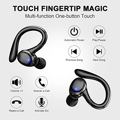 Auriculares Inalambricos Deportivos, Auriculares Bluetooth 5.1 Sport IP7 Impermeable Cascos Inalambricos con Microfono, Control Táctil In-Ear Auriculares Running, Hi-Fi Estéreo, Reproducci 40 Horas