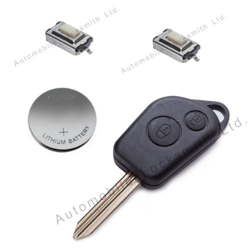 Automobile Locksmith - Kit de reparación para llave con mando para Citroen (2 botones)