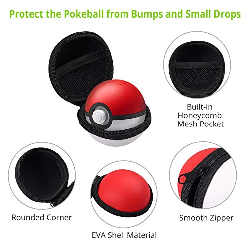 AUTOUTLET 4 en 1 Kit de accesorios para el controlador de Pokeball Plus Estuche de transporte Estuche transparente Funda de silicona y cargador Soporte Compatible con Nintendo Switch Pokémon
