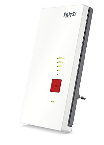 AVM FRITZ!Repeater 2400 International - Repetidor/Extensor WiFi AC+N, Banda dual(1.733 Mbps/5 GHz y 600 Mbps/2,4 GHz), Mesh, punto de acceso WiFi, 1 puertos LAN Gigabit, WPS, interfaz en Español