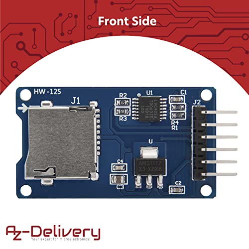 AZDelivery 25 x SPI Reader Lector de Tarjeta SD TF modulo Memory Card Shield Compatible con Arduino con E-Book Incluido!