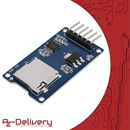 AZDelivery 25 x SPI Reader Lector de Tarjeta SD TF modulo Memory Card Shield Compatible con Arduino con E-Book Incluido!