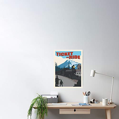 AZSTEEL Ticket To Ride Juego de mesa - Estilo minimalista de póster de viaje - Arte de juegos