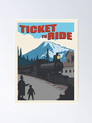 AZSTEEL Ticket To Ride Juego de mesa - Estilo minimalista de póster de viaje - Arte de juegos