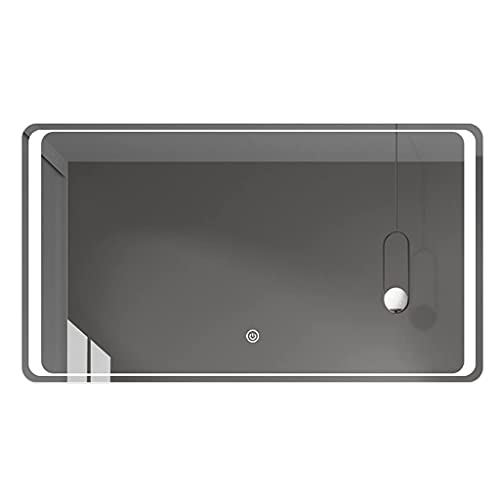 Backlit LED Illuminated Bathroom Mirror - Wall Mirrors with Demister Pad/Sensor Touch Switch Rectangle Makeup Mirror for Vanity Living Room Bedroom