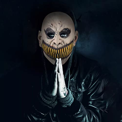 BAJIE máscara de Halloween Creepy Stalker Hombres máscara de Dientes Grandes Sonrisa Cara máscaras Anime Cosplay Mascarillas Carnaval Halloween Cosplay Disfraces Accesorios de Fiesta