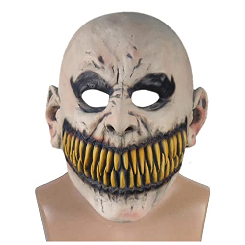 BAJIE máscara de Halloween Creepy Stalker Hombres máscara de Dientes Grandes Sonrisa Cara máscaras Anime Cosplay Mascarillas Carnaval Halloween Cosplay Disfraces Accesorios de Fiesta