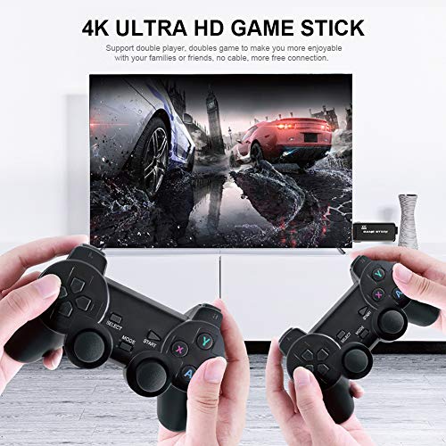 BakaKa Controlador de Joystick de Juego inalámbrico HDMI Game Stick Consola de Videojuegos Dobles incorporada 10000 Juegos Sistema de código Abierto 64GB