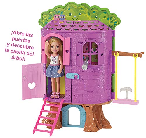 Barbie Chelsea, casa de muñecas Casita del Árbol, juguete +3 años (Mattel FPF83)