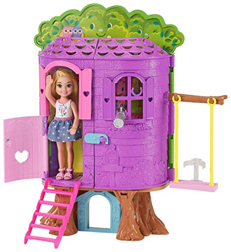 Barbie Chelsea, casa de muñecas Casita del Árbol, juguete +3 años (Mattel FPF83)