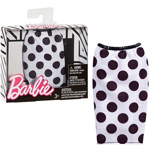 Barbie Paquete de moda separado - Falda de lunares blanco y negro - FPH29