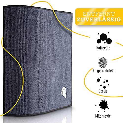 Barista Legends® Juego de 4 paños Barista de 30 x 30 cm para limpiar tu equipo de café - Trapos Barista extremadamente absorbentes para vaporeta y máquina portafiltro.