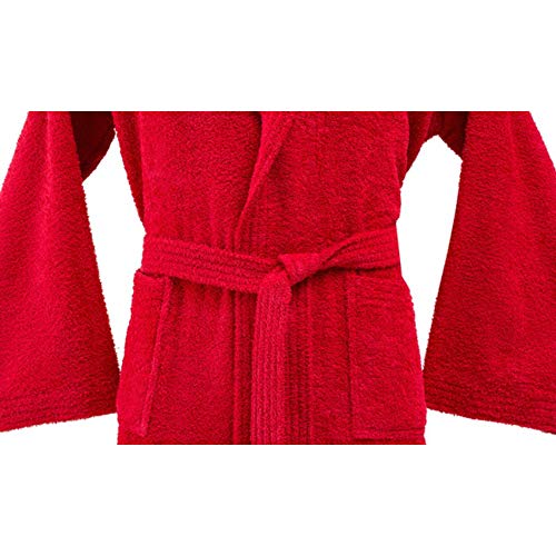 Bassetti - Albornoz con capucha para hombre/mujer, disponible en varias tallas y colores, 100% algodón rojo M