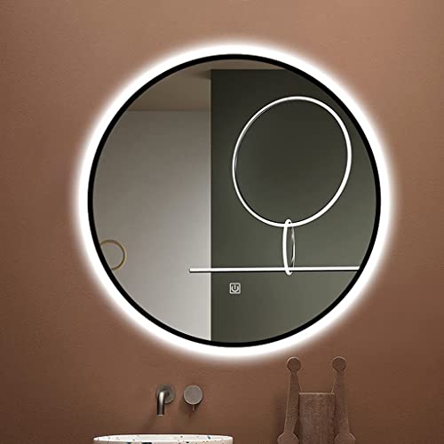 Bathroom Mirror With Illuminated LED Wall Mirror Backlit with Touch Sensor/Dimming/Anti-fog Makeup Mirrors for Vanity Living Room Bedroom(Size:60CM)