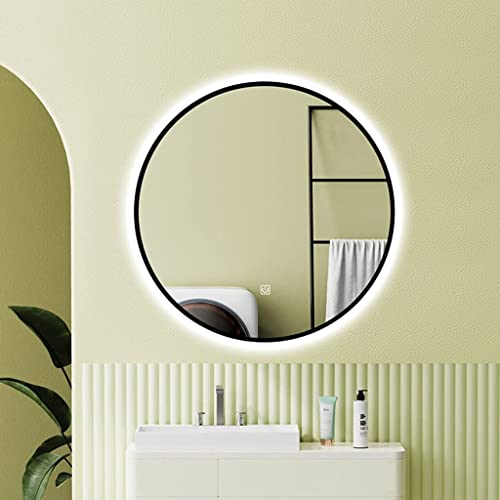 Bathroom Mirror With Illuminated LED Wall Mirror Backlit with Touch Sensor/Dimming/Anti-fog Makeup Mirrors for Vanity Living Room Bedroom(Size:60CM)