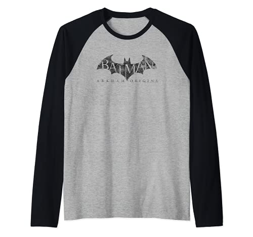 Batman: Arkham Origins Crackle Logo Camiseta Manga Raglan