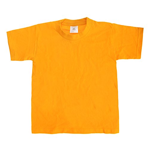 B&C - Camiseta básica de Manga Corta Unisex Modelo Exact 190 Niños Niñas - Verano/Calor (3-4 Años) (Azul)