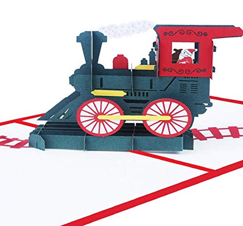 BC Worldwide Ltd hecho a mano 3D pop-up tarjeta de Navidad Vintage Steam Train Santa claus regalo entrega
