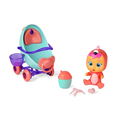 BEBÉS LLORONES LÁGRIMAS MÁGICAS Coche de Fancy | Mini muñeca bebe llorón Fancy y su Vehículo con vapor y luz - Juguete para niñas y niños + 3 Años