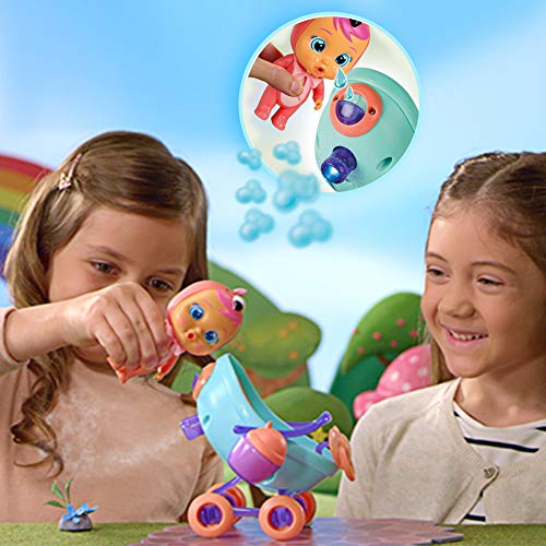 BEBÉS LLORONES LÁGRIMAS MÁGICAS Coche de Fancy | Mini muñeca bebe llorón Fancy y su Vehículo con vapor y luz - Juguete para niñas y niños + 3 Años