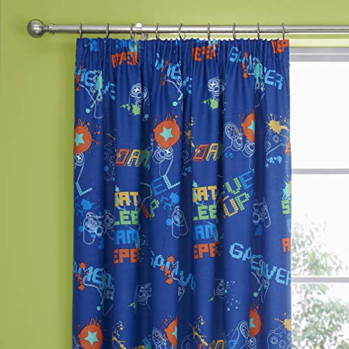 Bedlam - Juego Glow - Par de Cortinas Plisadas para niños, 168 x 183 cm de Ancho x 183 cm de caída