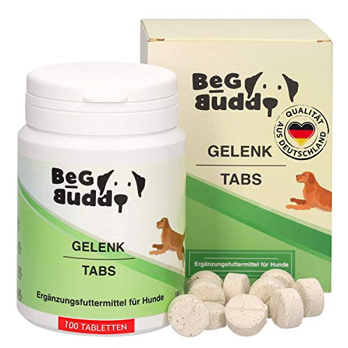 BeG Buddy Pastillas articulares para perros – Cápsulas articulares de alta dosis con mejillón verde, garra del diablo MSM, glucosamina, para todas las razas de perros, 100 pastillas